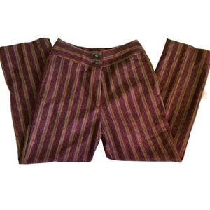 Vintage Cropped Wool Pinstripe Pants | Medium